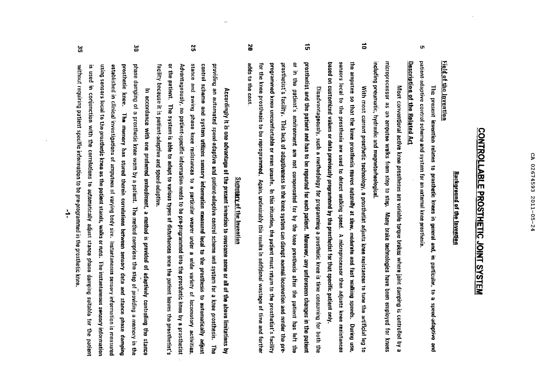 Canadian Patent Document 2405356. Description 20100618. Image 1 of 31
