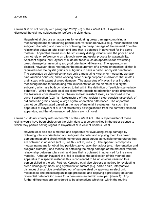 Canadian Patent Document 2405387. Prosecution-Amendment 20081121. Image 2 of 3