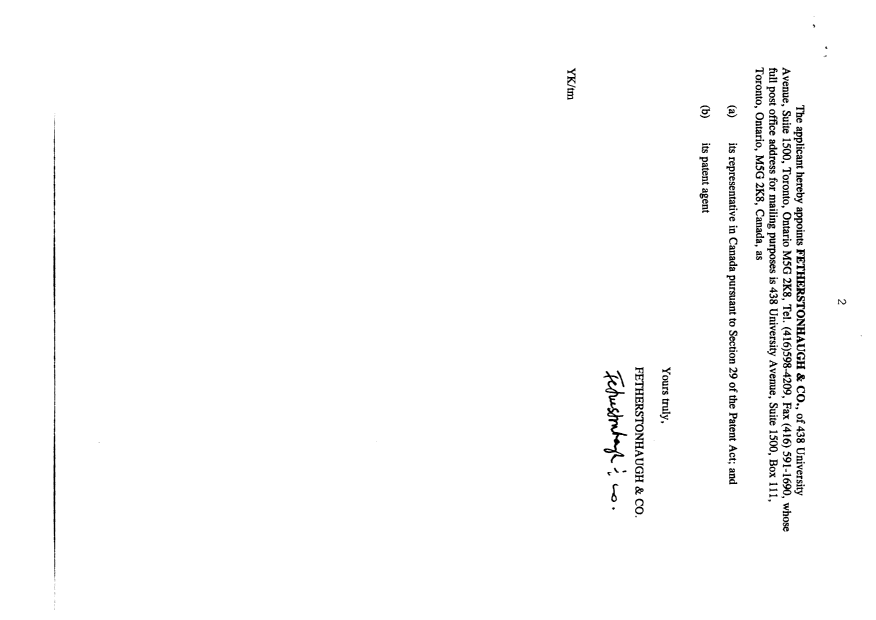 Document de brevet canadien 2405398. Cession 20020926. Image 2 de 7