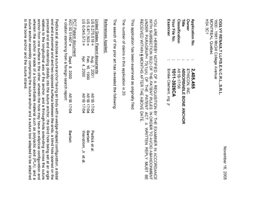 Canadian Patent Document 2405455. Prosecution-Amendment 20051116. Image 1 of 3