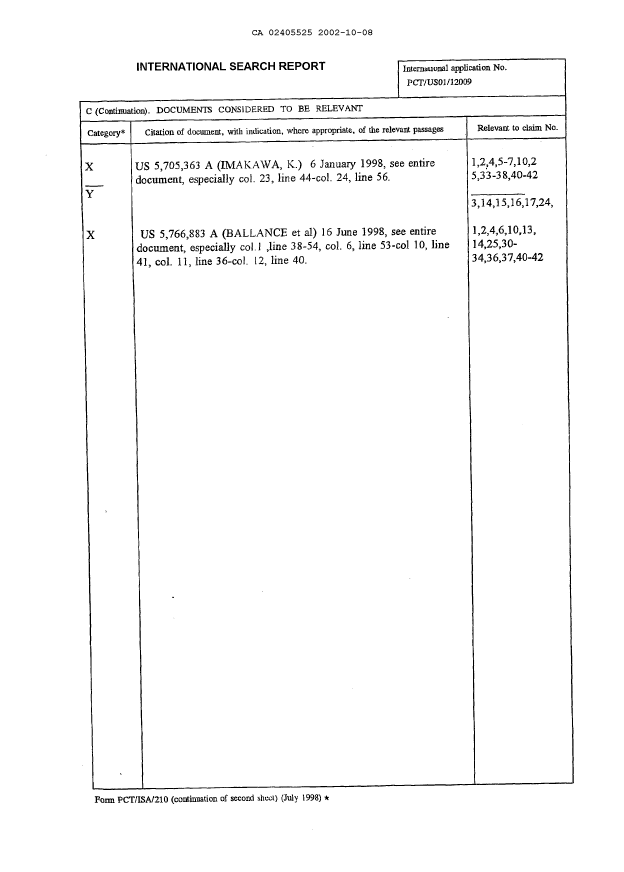 Document de brevet canadien 2405525. PCT 20021008. Image 2 de 2