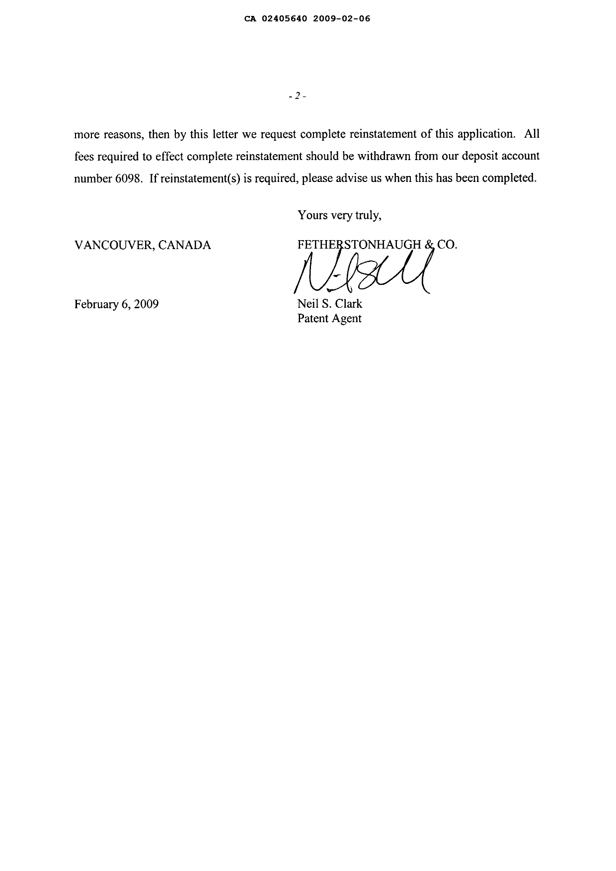 Canadian Patent Document 2405640. Prosecution-Amendment 20090206. Image 2 of 21