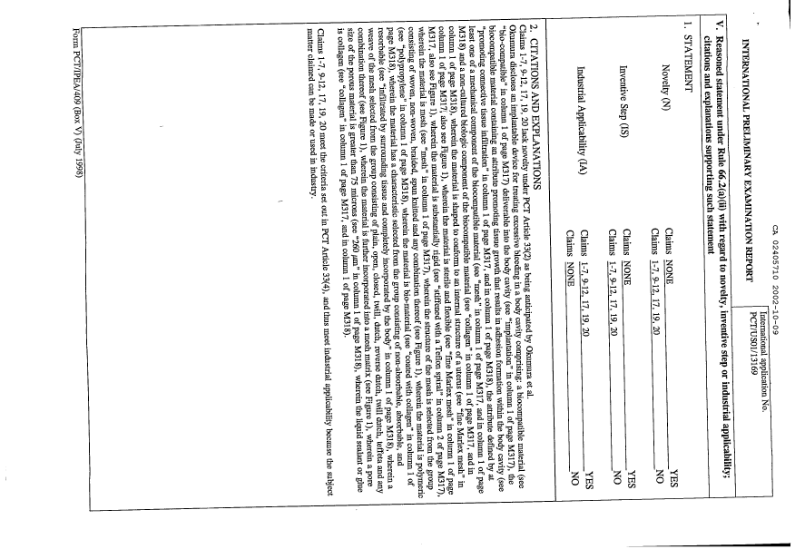 Canadian Patent Document 2405710. PCT 20021009. Image 4 of 4