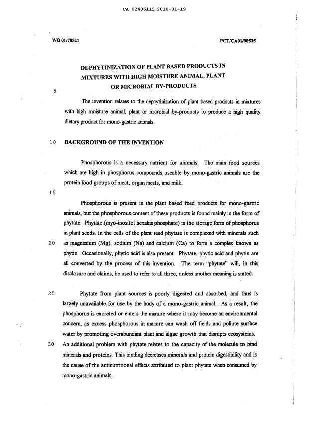 Document de brevet canadien 2406112. Poursuite-Amendment 20100119. Image 4 de 4