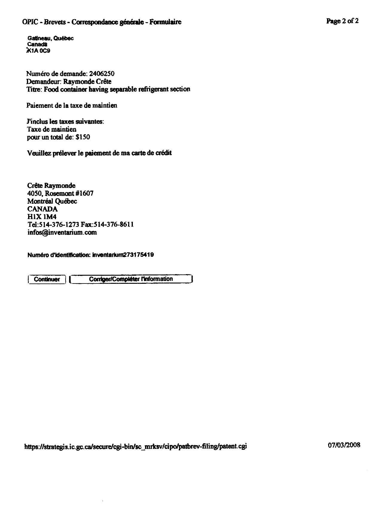 Document de brevet canadien 2406250. Poursuite-Amendment 20080728. Image 5 de 5