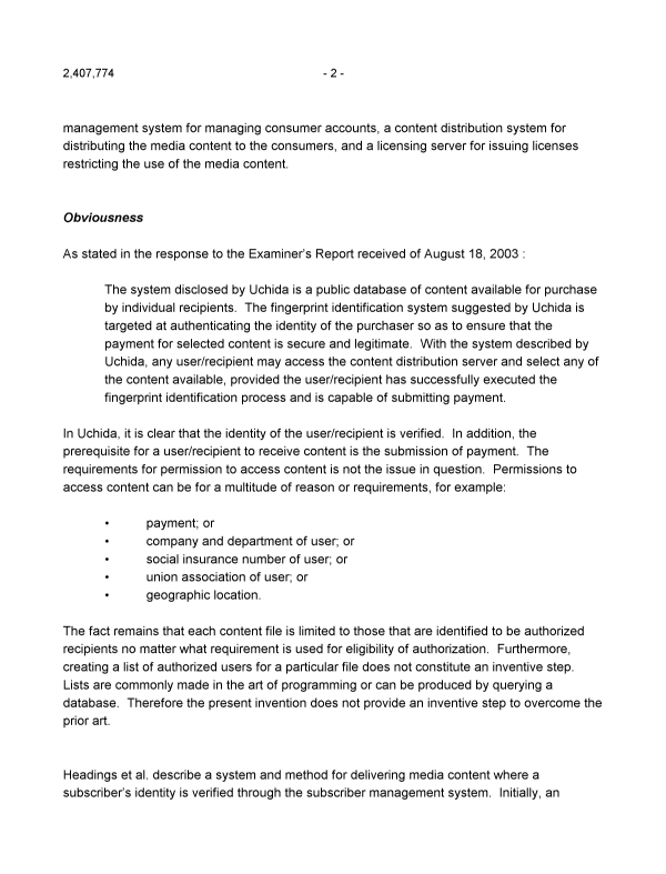 Canadian Patent Document 2407774. Prosecution-Amendment 20040416. Image 2 of 4