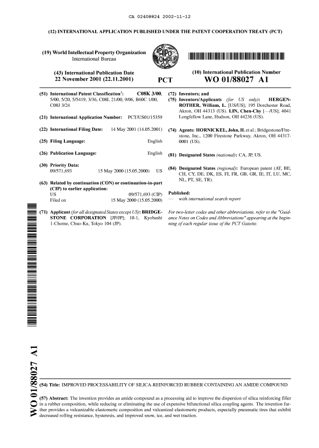 Document de brevet canadien 2408824. Abrégé 20021112. Image 1 de 1