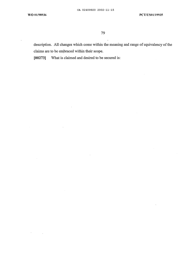 Document de brevet canadien 2409920. Description 20120921. Image 81 de 81