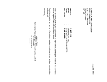 Canadian Patent Document 2410118. Correspondence 20120802. Image 1 of 1