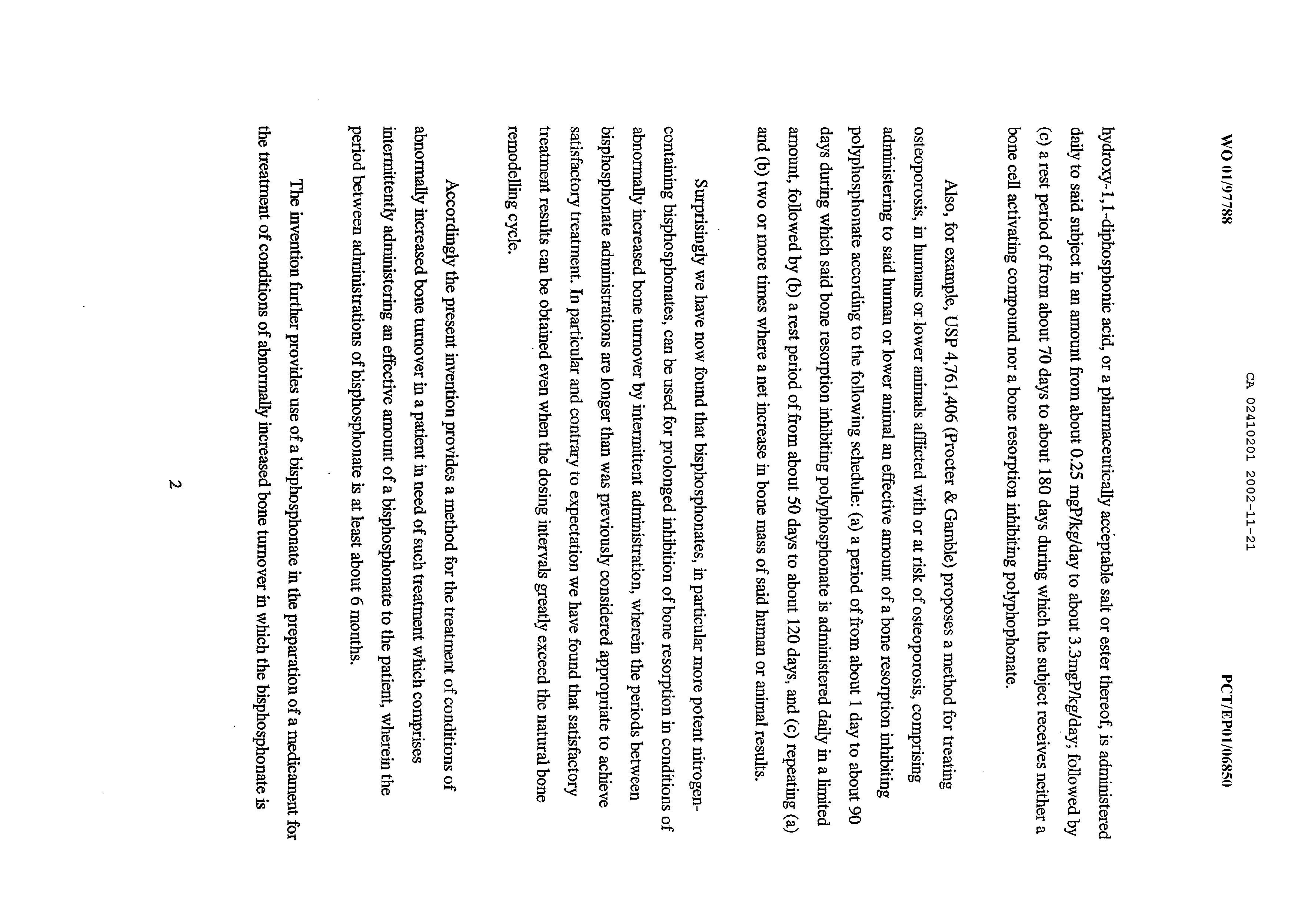 Document de brevet canadien 2410201. Description 20011221. Image 2 de 20
