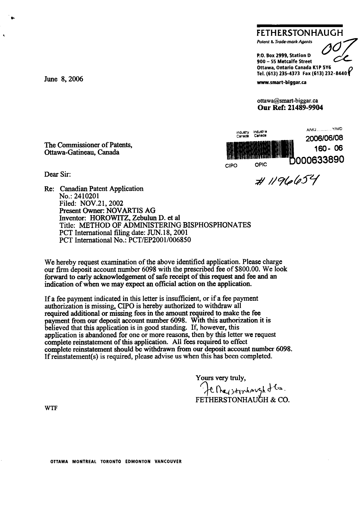 Document de brevet canadien 2410201. Poursuite-Amendment 20051208. Image 1 de 1
