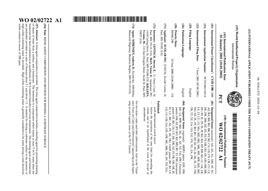 Document de brevet canadien 2411372. Abrégé 20021206. Image 1 de 1