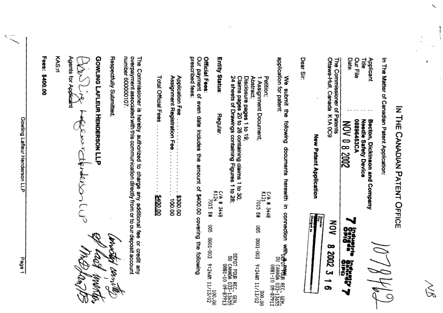 Document de brevet canadien 2411408. Cession 20011208. Image 1 de 13