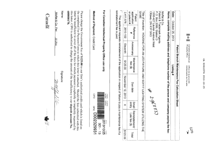 Canadian Patent Document 2411576. Fees 20131025. Image 1 of 1