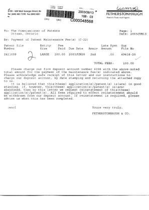 Document de brevet canadien 2411699. Taxes 20021213. Image 1 de 1