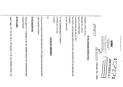 Canadian Patent Document 2411859. Prosecution-Amendment 20030129. Image 1 of 15