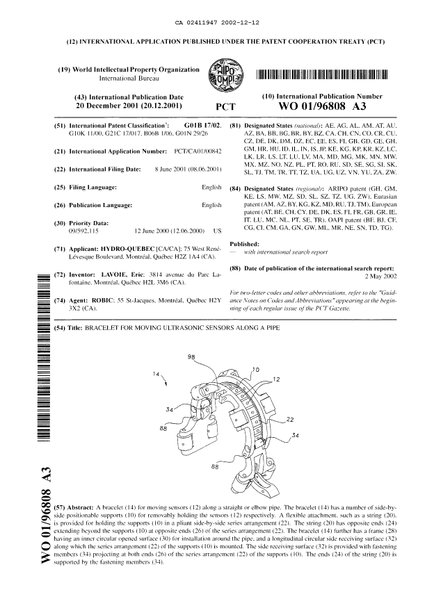 Canadian Patent Document 2411947. Abstract 20011212. Image 1 of 1