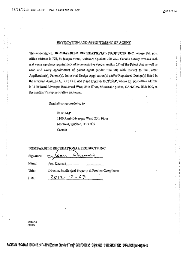 Canadian Patent Document 2411964. Correspondence 20121206. Image 3 of 14