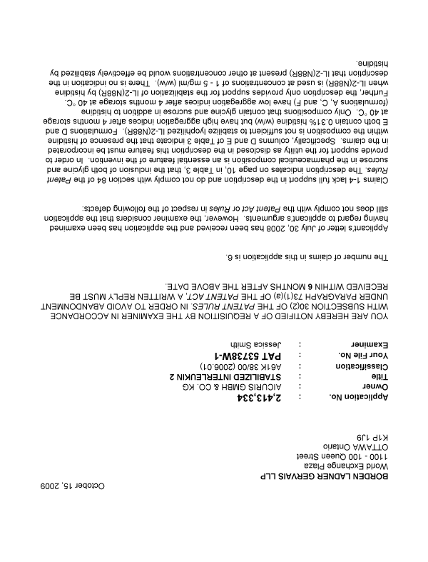 Canadian Patent Document 2413334. Prosecution-Amendment 20091015. Image 1 of 2