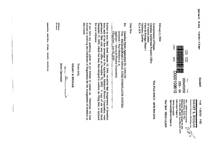 Canadian Patent Document 2416154. Assignment 20040202. Image 1 of 4