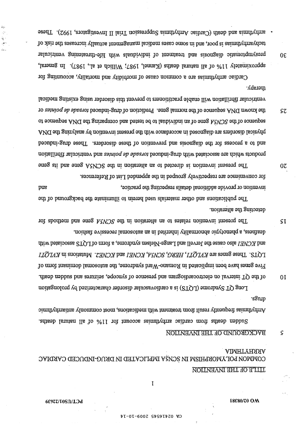 Document de brevet canadien 2416545. Description 20081214. Image 1 de 100