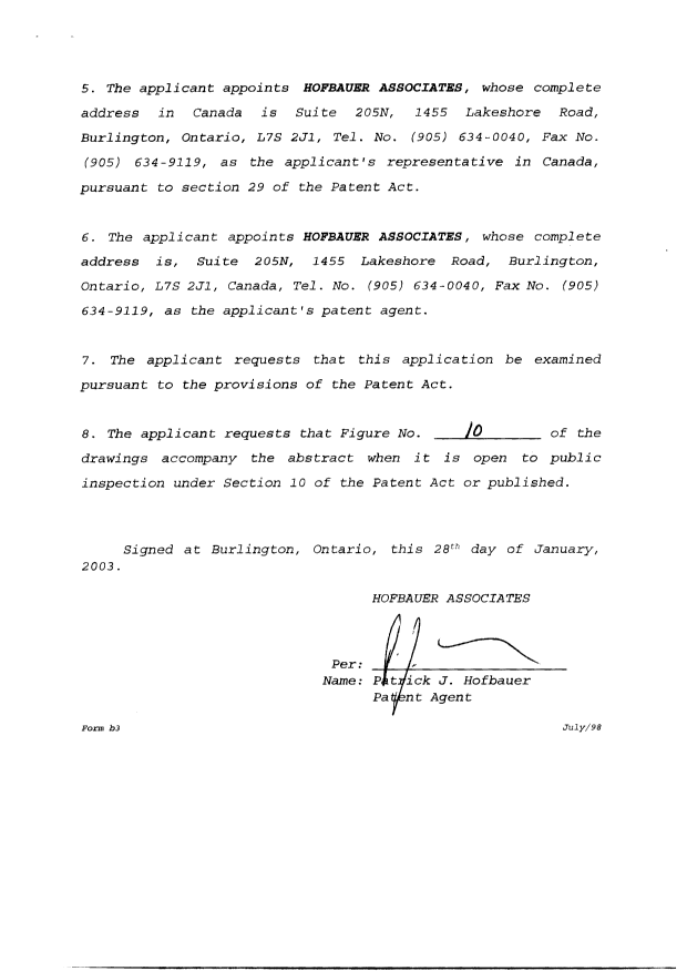 Document de brevet canadien 2417003. Cession 20030129. Image 3 de 4