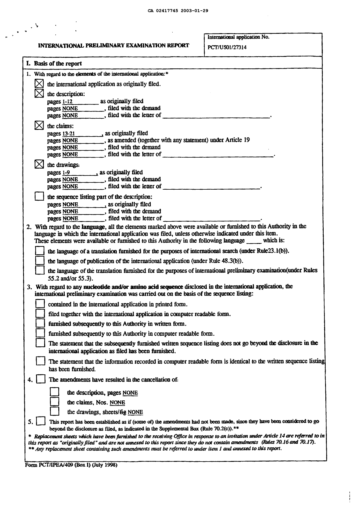 Canadian Patent Document 2417745. PCT 20030129. Image 2 of 3