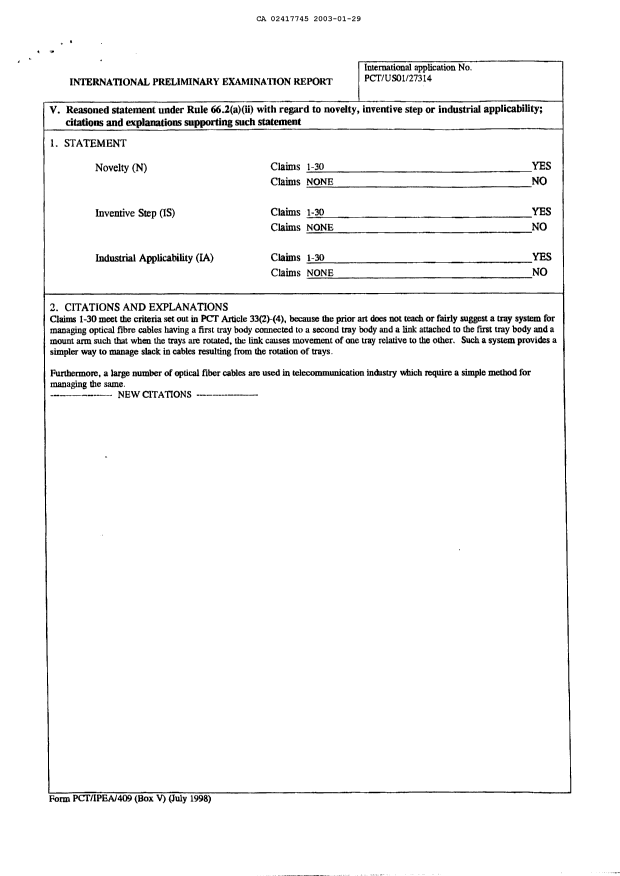 Document de brevet canadien 2417745. PCT 20030129. Image 3 de 3