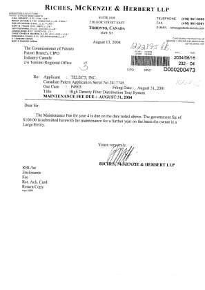 Document de brevet canadien 2417745. Taxes 20040816. Image 1 de 1