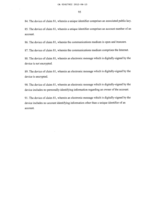 Document de brevet canadien 2417922. Poursuite-Amendment 20120413. Image 13 de 13