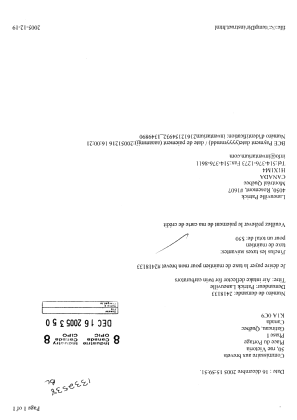 Document de brevet canadien 2418133. Taxes 20041216. Image 1 de 1