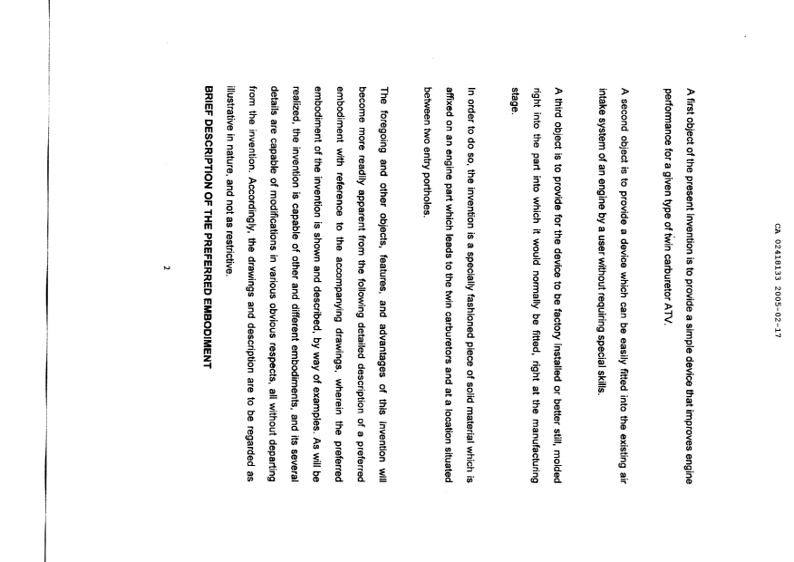 Document de brevet canadien 2418133. Description 20041217. Image 2 de 4