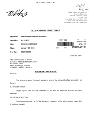 Canadian Patent Document 2418525. Prosecution-Amendment 20070316. Image 1 of 28