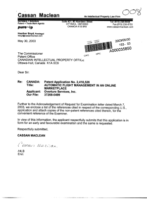 Document de brevet canadien 2418526. Poursuite-Amendment 20030530. Image 1 de 1