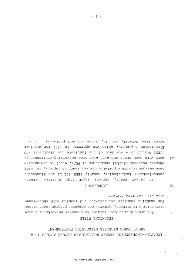 Canadian Patent Document 2419853. Description 20090619. Image 1 of 43