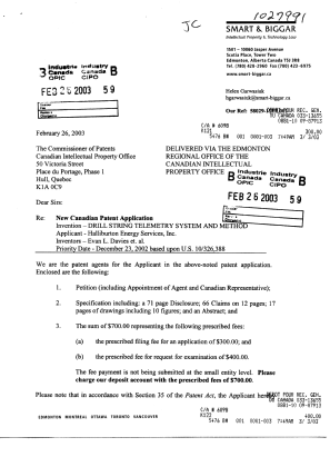 Document de brevet canadien 2419914. Cession 20030226. Image 1 de 5