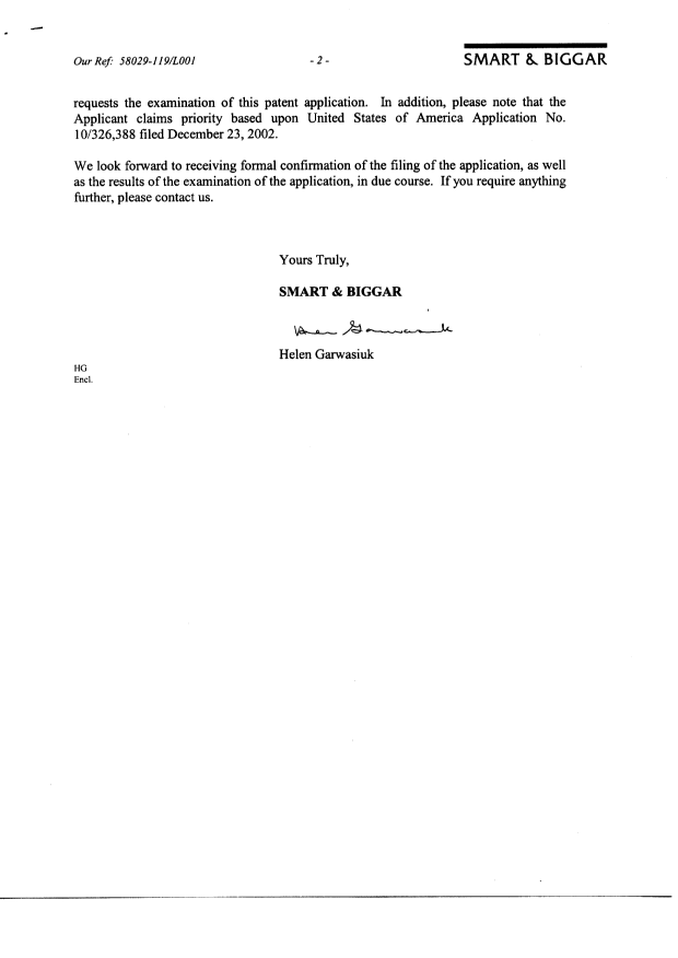 Document de brevet canadien 2419914. Cession 20030226. Image 2 de 5