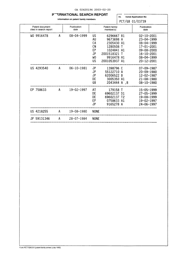 Document de brevet canadien 2420194. PCT 20021220. Image 4 de 4
