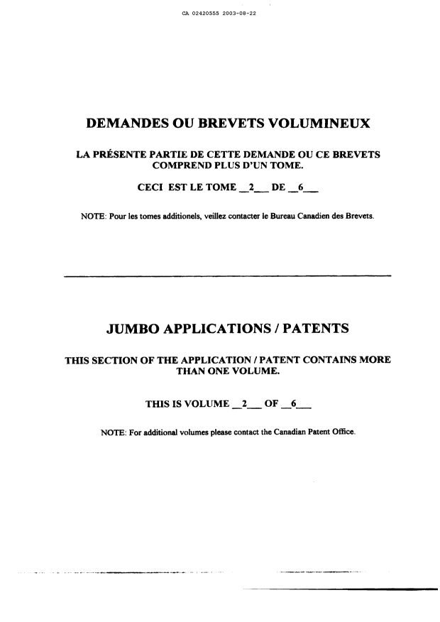 Canadian Patent Document 2420555. Correspondence 20021222. Image 950 of 950