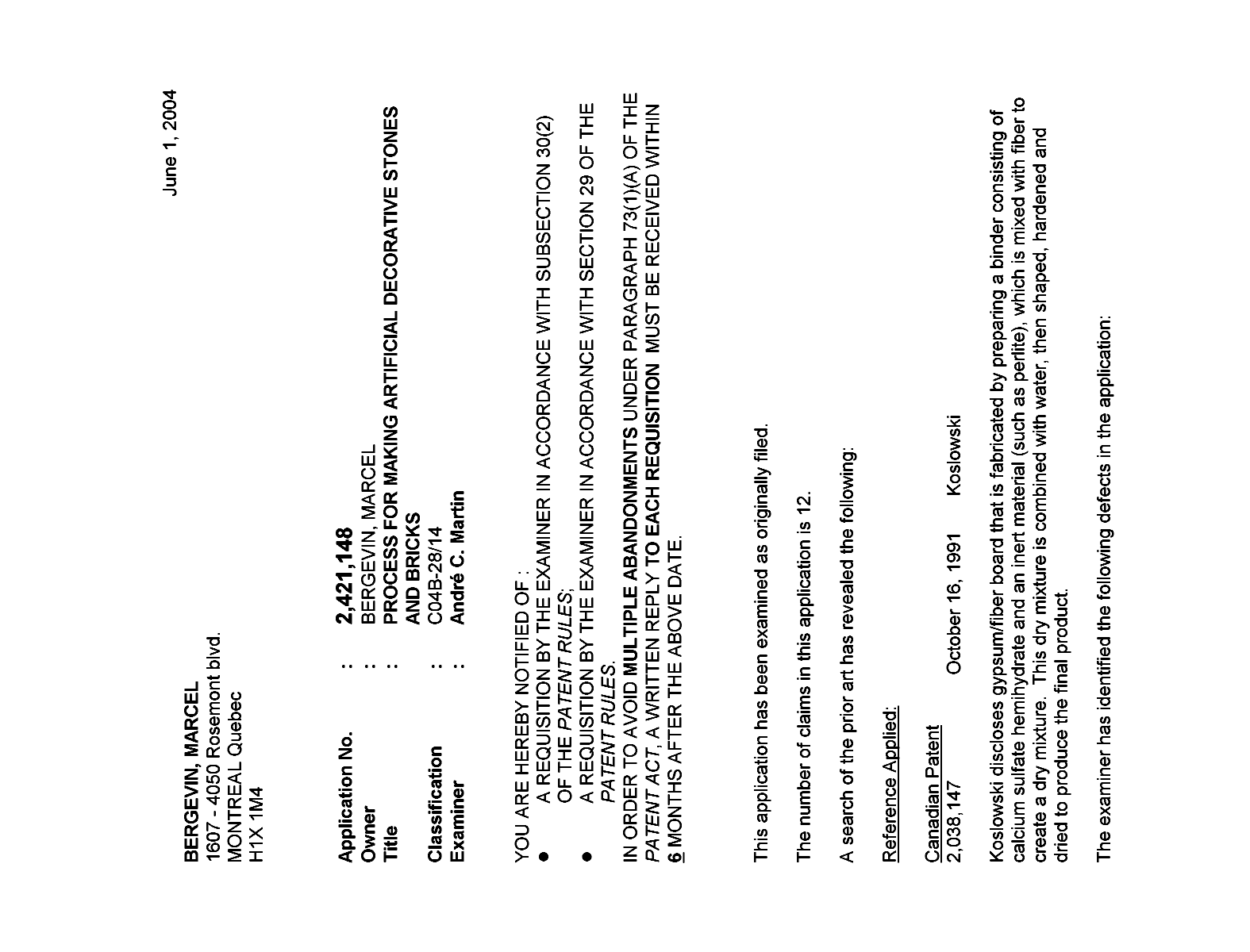 Document de brevet canadien 2421148. Poursuite-Amendment 20031201. Image 1 de 3