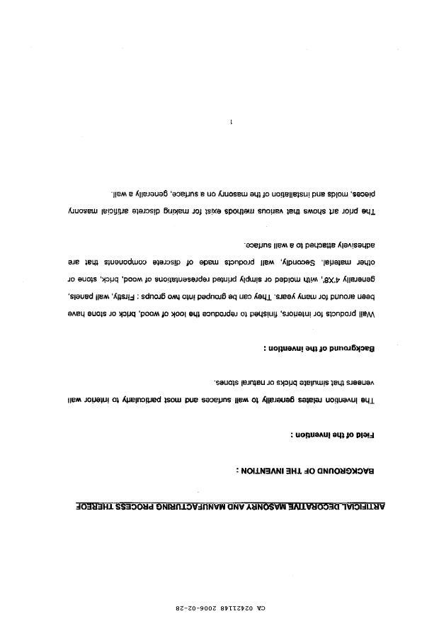 Canadian Patent Document 2421148. Description 20051228. Image 1 of 5