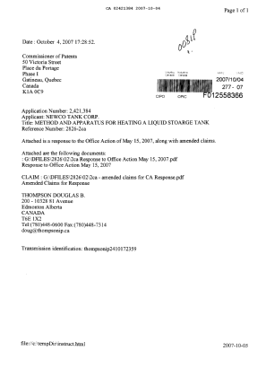 Document de brevet canadien 2421384. Poursuite-Amendment 20071004. Image 1 de 9