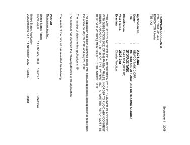 Canadian Patent Document 2421384. Prosecution-Amendment 20071211. Image 1 of 3
