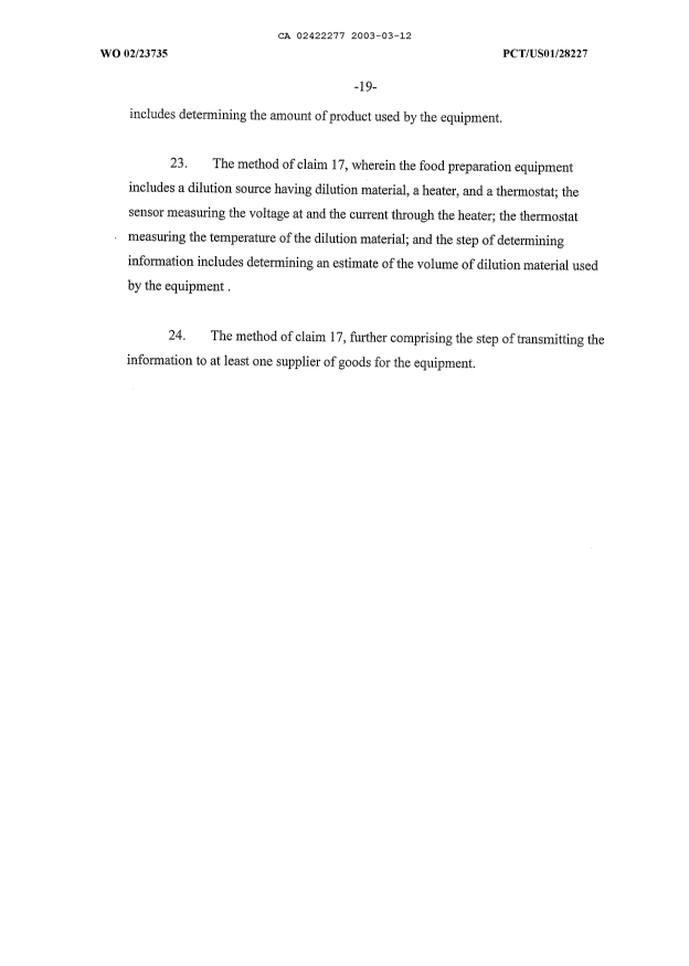 Document de brevet canadien 2422277. Revendications 20030312. Image 4 de 4