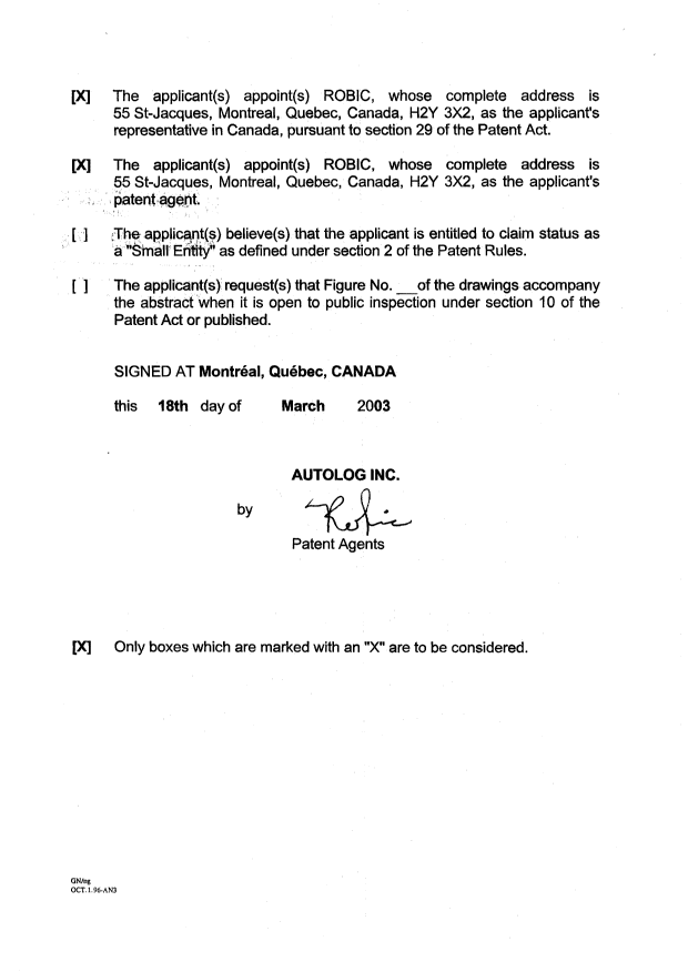 Document de brevet canadien 2422499. Cession 20030318. Image 3 de 3