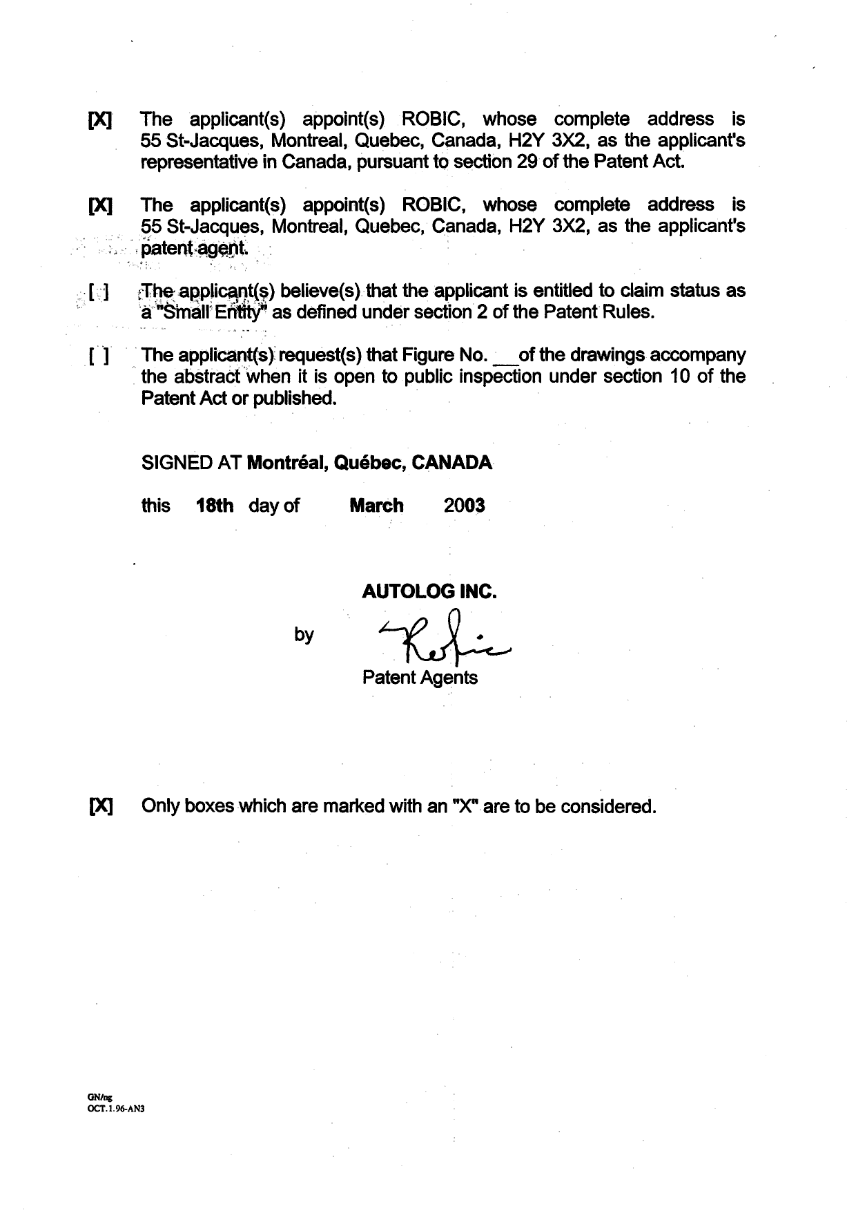 Canadian Patent Document 2422499. Assignment 20030318. Image 3 of 3