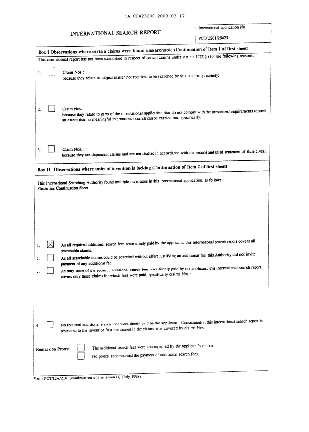Canadian Patent Document 2423200. PCT 20030317. Image 8 of 9