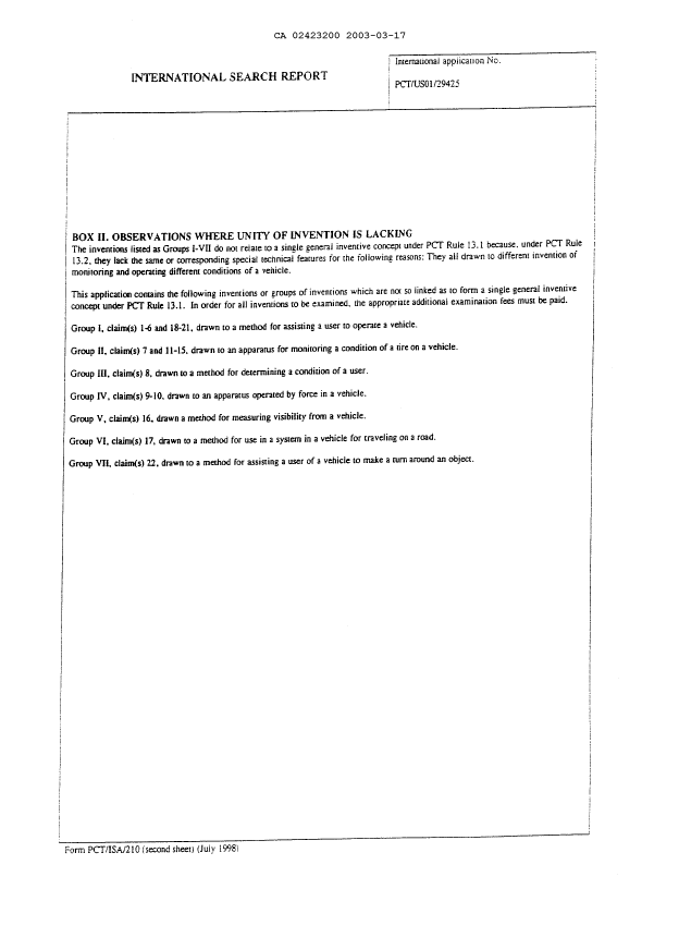 Document de brevet canadien 2423200. PCT 20030317. Image 9 de 9