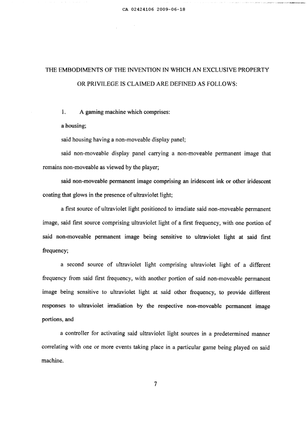 Document de brevet canadien 2424106. Revendications 20090618. Image 1 de 4