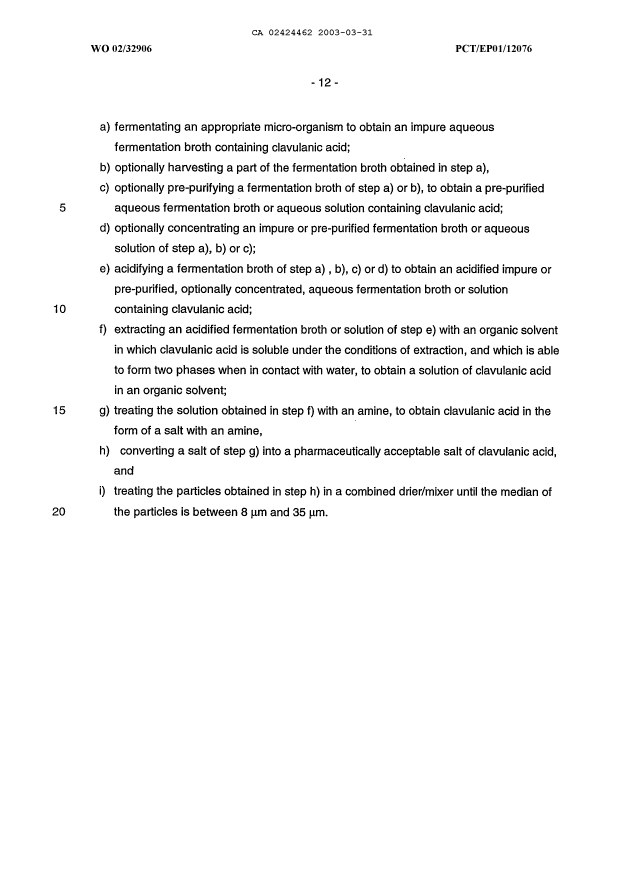 Document de brevet canadien 2424462. Revendications 20030331. Image 2 de 2